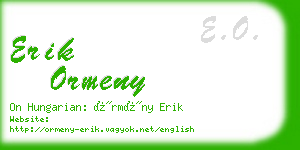 erik ormeny business card